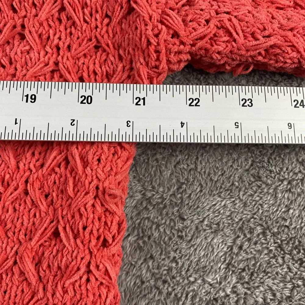 Seven7 Chunky Knit Super Soft Sweater Womens Medium Coral Orange Long Sleeve NWT - Picture 5 of 12